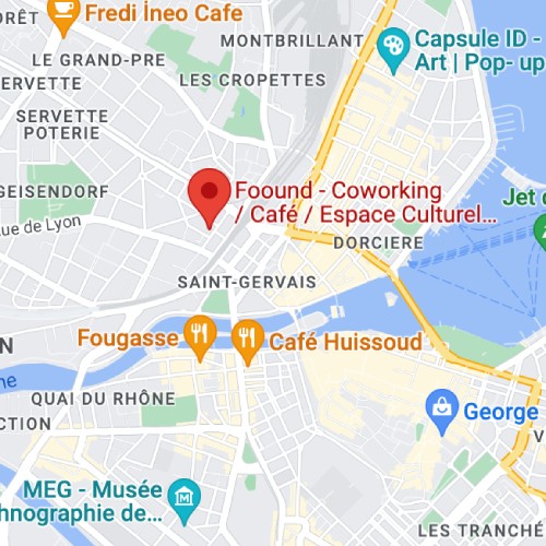 carte des espaces de coworking Foound à Genève