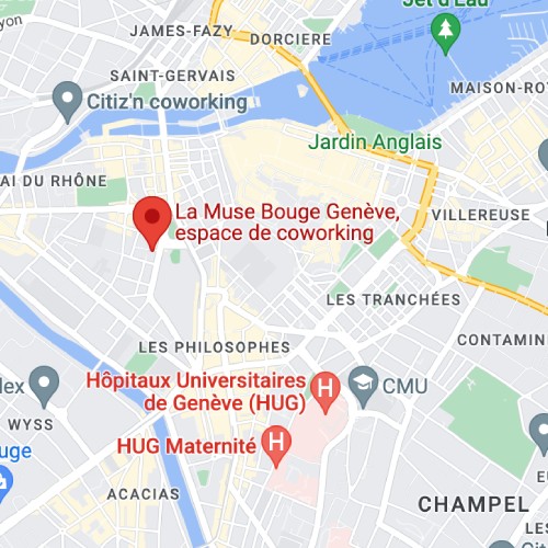 carte des espaces de coworking La Muse Bouge à Genève