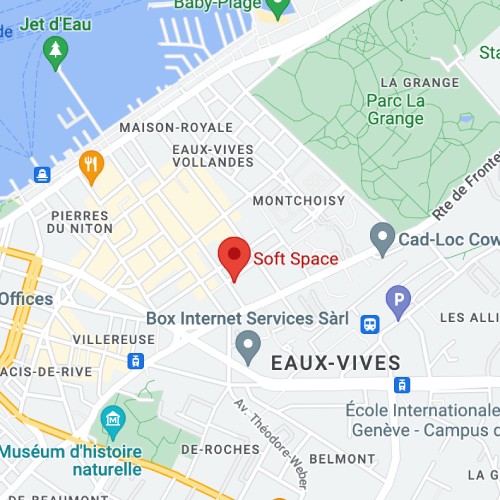 carte des espaces de coworking Soft Space à Genève